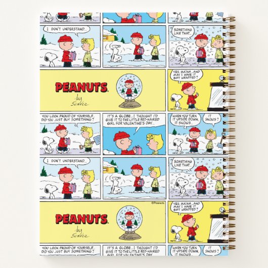 Charlie Brown | Schneekugel Notizblock (Rückseite)