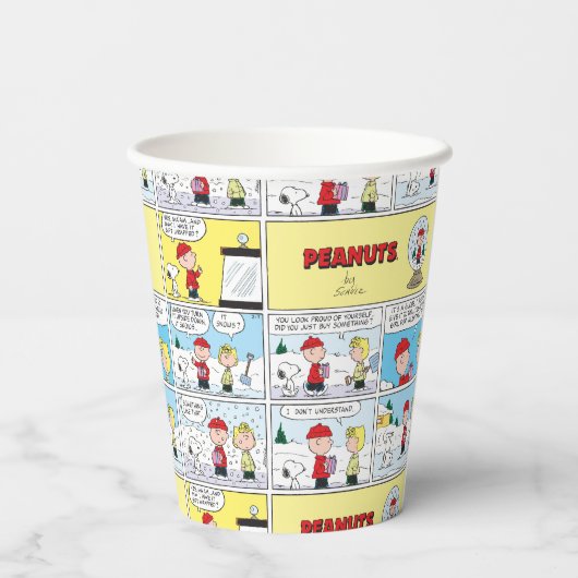 Charlie Brown | Schneekugel Pappbecher (Rückseite)