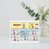 Charlie Brown | Schneekugel Postkarte (Stehend Vorderseite)