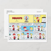Charlie Brown | Schneekugel Postkarte (Vorne/Hinten)