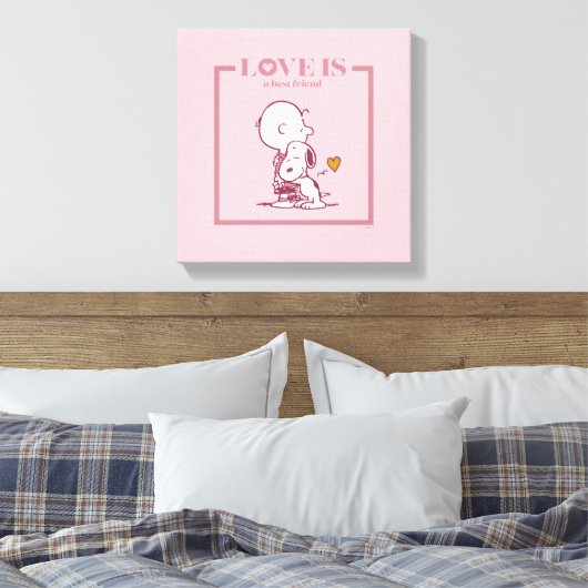 Charlie Brown & Snoopy - Liebe ist ein bester Freu Leinwanddruck (Insitu (Schlafzimmer))