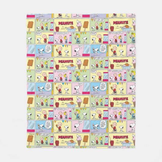 Charlie Brown, Snoopy & Sally | Eiscreme Fleecedecke (Vorderseite)