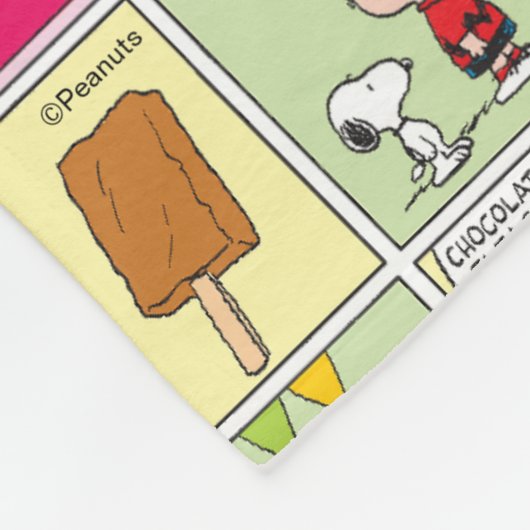 Charlie Brown, Snoopy & Sally | Eiscreme Fleecedecke (Ecke)