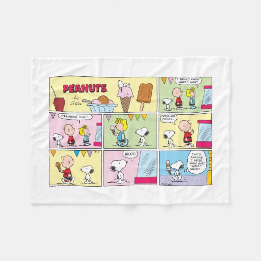 Charlie Brown, Snoopy & Sally | Eiscreme Fleecedecke (Vorderseite (Horizontal))