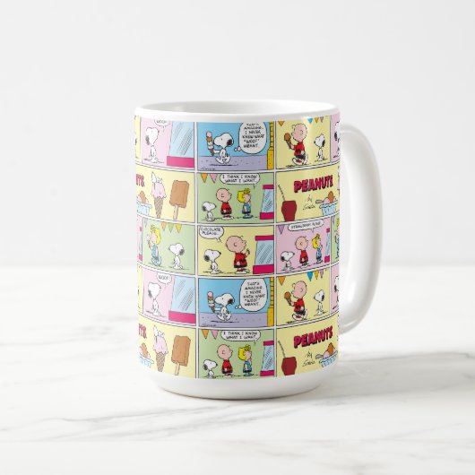 Charlie Brown, Snoopy & Sally | Eiscreme Kaffeetasse (VorderseiteRechts)