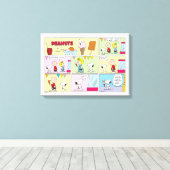 Charlie Brown, Snoopy & Sally | Eiscreme Leinwanddruck (Insitu (Holzboden))