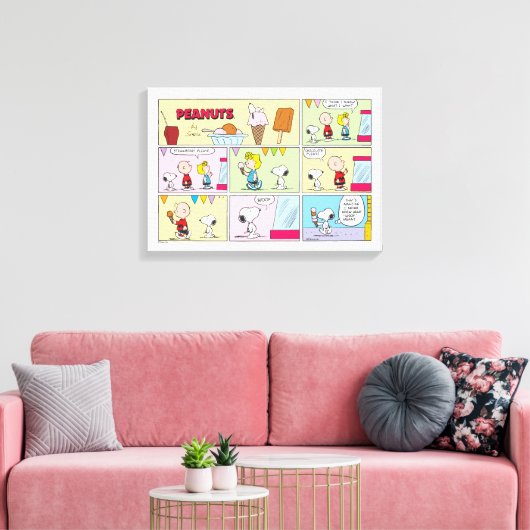 Charlie Brown, Snoopy & Sally | Eiscreme Leinwanddruck (Insitu (Wohnzimmer))