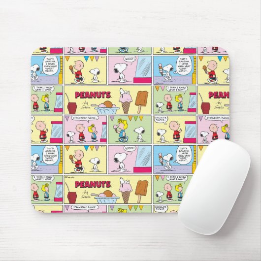 Charlie Brown, Snoopy & Sally | Eiscreme Mousepad (Mit Mouse)
