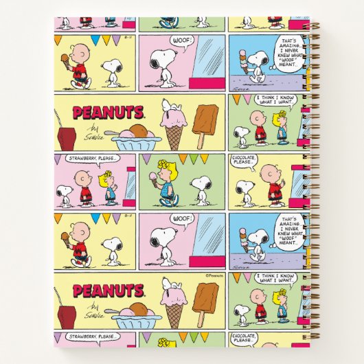 Charlie Brown, Snoopy & Sally | Eiscreme Notizblock (Rückseite)