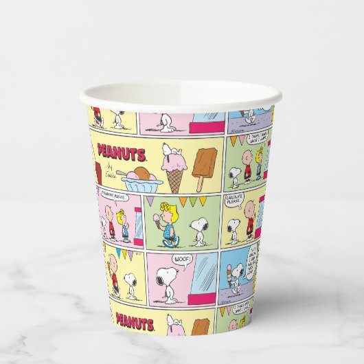 Charlie Brown, Snoopy & Sally | Eiscreme Pappbecher (Links)