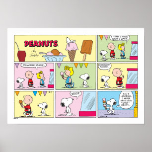 Charlie Brown, Snoopy & Sally   Eiscreme Poster