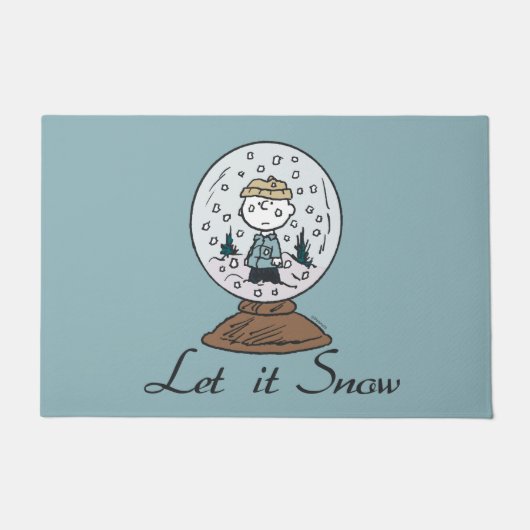 Charlie Brown Snow Globe Graphic - Let It Snow Fußmatte (Vorderseite)
