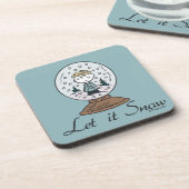 Charlie Brown Snow Globe Graphic - Let It Snow Getränkeuntersetzer (Linke Seite)