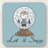 Charlie Brown Snow Globe Graphic - Let It Snow Getränkeuntersetzer (Vorderseite)