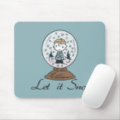 Charlie Brown Snow Globe Graphic - Let It Snow Mousepad (Mit Mouse)