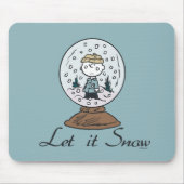 Charlie Brown Snow Globe Graphic - Let It Snow Mousepad (Vorne)