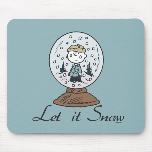 Charlie Brown Snow Globe Graphic - Let It Snow Mousepad (Vorne)