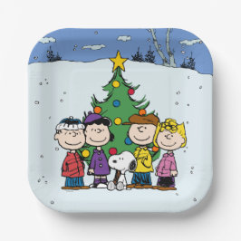 Charlie Brown und Freunde Weihnachten Pappteller