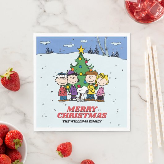 Charlie Brown und Freunde Weihnachten Serviette (Beispiel)