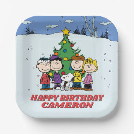 Charlie Brown und Freunde Winter zum Geburtstag Pappteller