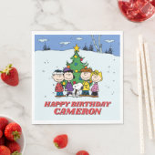 Charlie Brown und Freunde Winter zum Geburtstag Serviette (Beispiel)