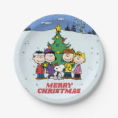 Charlie Brown und Friends Christmas Party Pappteller (Vorderseite)