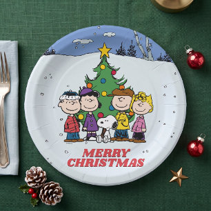 Charlie Brown und Friends Christmas Party Pappteller