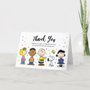 Charlie Brown und Gang Confetti Birthday Dankeskarte