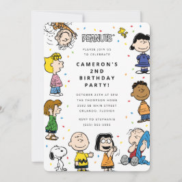 Charlie Brown und Gang Confetti Birthday Einladung