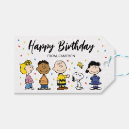 Charlie Brown und Gang Confetti Birthday Geschenkanhänger