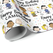 Charlie Brown und Gang Confetti Birthday Geschenkpapier (Rolleneckpunkt)