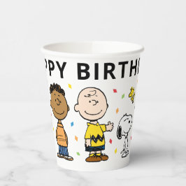 Charlie Brown und Gang Confetti Birthday Pappbecher