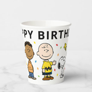 Charlie Brown und Gang Confetti Birthday Pappbecher