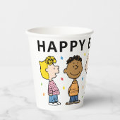 Charlie Brown und Gang Confetti Birthday Pappbecher (Vorderseite)