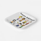 Charlie Brown und Gang Confetti Birthday Pappteller (Gewinkelt)