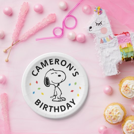 Charlie Brown und Gang Confetti Birthday Pappteller (Party)