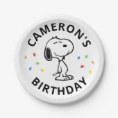 Charlie Brown und Gang Confetti Birthday Pappteller (Vorderseite)