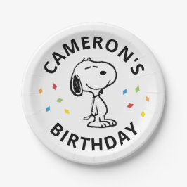 Charlie Brown und Gang Confetti Birthday Pappteller