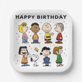 Charlie Brown und Gang Confetti Birthday Pappteller
