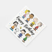 Charlie Brown und Gang Confetti Birthday Serviette (Ecke)