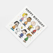 Charlie Brown und Gang Confetti Birthday Serviette (Ecke)