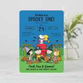 Charlie Brown und Gang Halloween 1. Geburtstag Einladung (Stehend Vorderseite)