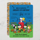Charlie Brown und Gang Halloween Geburtstag Einladung (Vorne/Hinten)