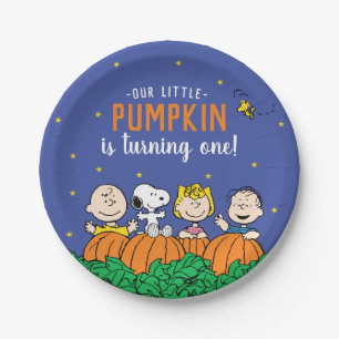 Charlie Brown und Gang Pumpkin 1. Geburtstag Pappteller