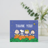Charlie Brown und Gang Pumpkin Baby Shower Einladung (Stehend Vorderseite)