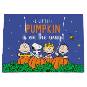 Charlie Brown und Gang Pumpkin Baby Shower Große Geschenktüte (Vorderseite)