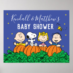 Charlie Brown und Gang Pumpkin Baby Shower Poster