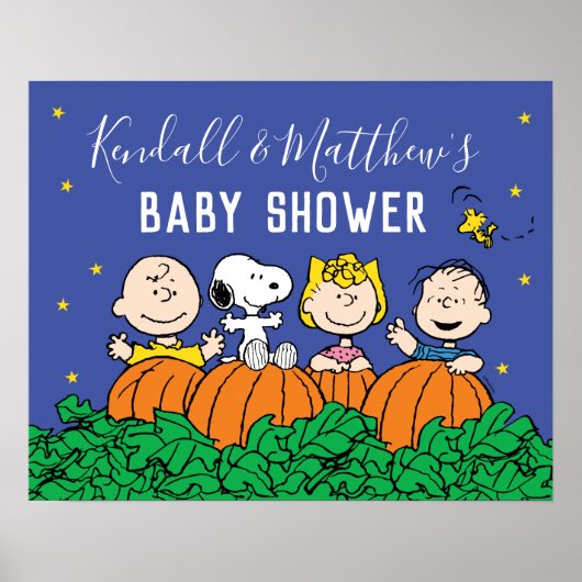 Charlie Brown und Gang Pumpkin Baby Shower Poster (Vorne)