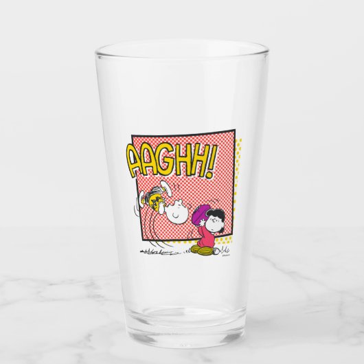Charlie Brown und Lucy Football Comic Graphic Glas (Vorderseite)