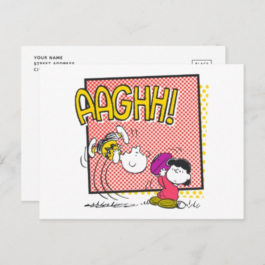 Charlie Brown und Lucy Football Comic Graphic Postkarte (Vorne/Hinten)
